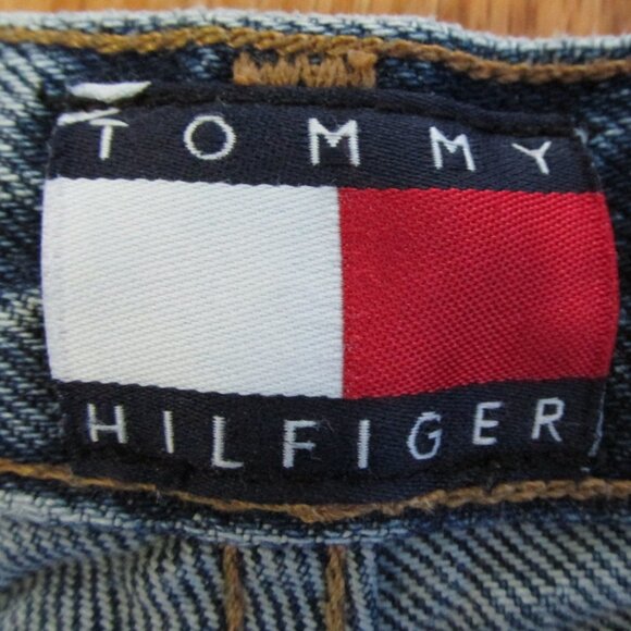 TOMMY HILFIGER WOMEN'S SIZE 6 X 27 JEANS STONE WASHED PERFECT T SPELLOUT FLAG 90 - Picture 14 of 16